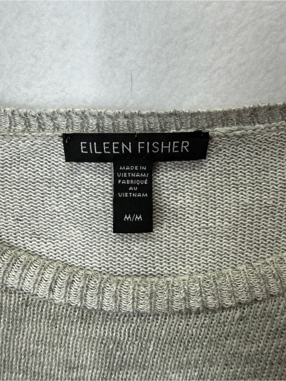 Eileen Fisher Women’s M Gray 100% Organic Linen Relaxed Pullover Sweater - Picture 6 of 10